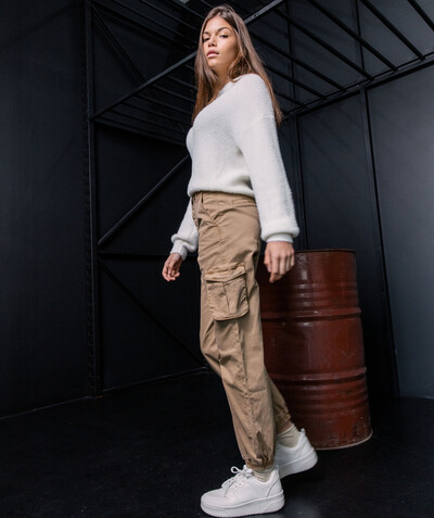 Private sales Sub radius in - BEIGE MOM TROUSERS WITH CARGO POCKETS IN WOVEN COTTON
