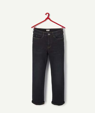 Outlet radius - LOOSE DARK DENIM TROUSERS WITH DECORATIVE TOPSTITCHING