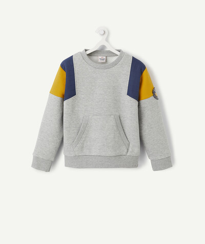 Low prices radius - GREY SWEATSHIRT WITH QUILTED SHOULDERS