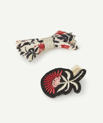 Outlet radius - SET OF TWO FLOWER-PRINT HAIR CLIPS