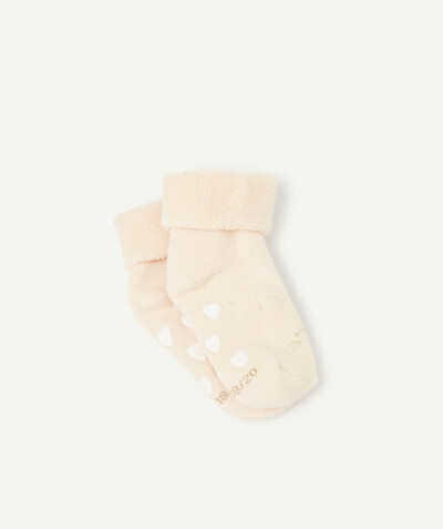 Baby-girl radius - SKID-RESISTANT PINK SOCKS WITH A CAT DESIGN