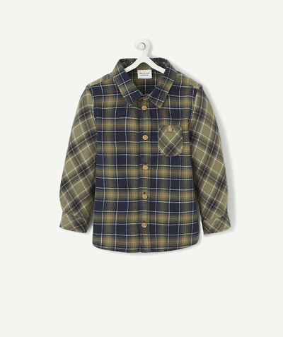 Baby-boy radius - GREEN AND BLUE CHECKED SHIRT WITH POCKET