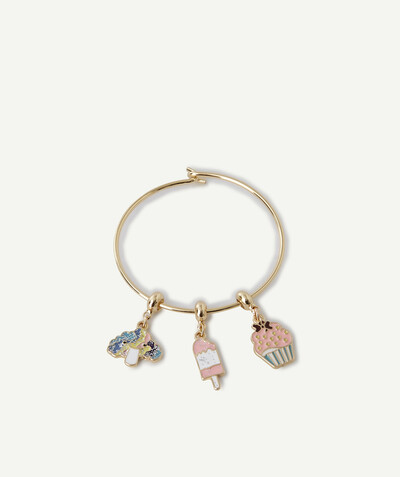 Jewellery Tao Categories - GOLDEN BANGLE WITH FOODIE CHARMS