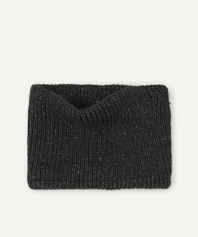 Boy radius - BLACK SPECKLED KNIT SNOOD MADE OF RECYCLED FIBRES