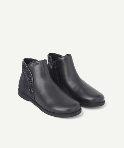 Chaussures Rayon - GEOX ® - LES BOTTINES EN CUIR NOIR AVEC PAILLETTES