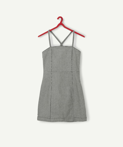 Dress - Jumpsuit Sub radius in - HOUNDSTOOTH CHECK BUSTIER DRESS WITH THIN STRAPS