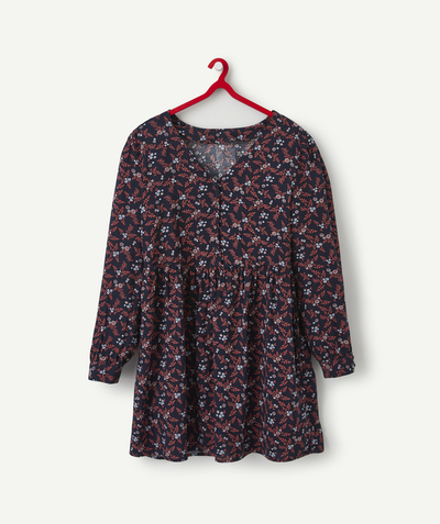 Teen girls' clothing Tao Categories - FLOWER-PATTERNED VISCOSE DRESS