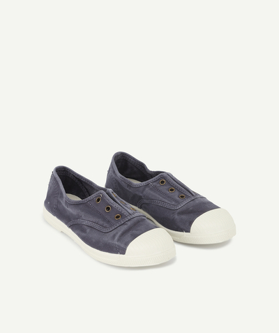 Shoes radius - GIRLS' LOW-TOP NAVY BLUE CANVAS TRAINERS