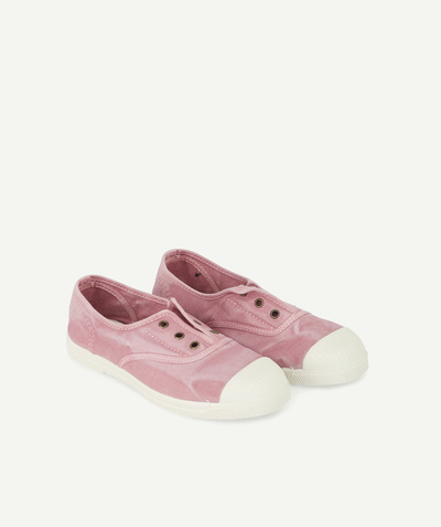 Shoes radius - GIRLS' PINK CANVAS LOW-TOP TRAINERS