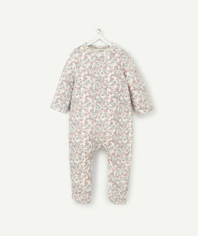 Sleepsuit - Pyjamas radius - BABIES' SLEEPSUIT IN RECYCLED COTTON WITH A FLORAL PRINT