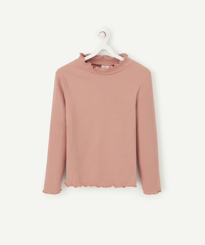 Private sales radius - GIRLS' PINK RIBBED TURTLENECK TOP SCALLOPS AND A HIGH NECKLINE