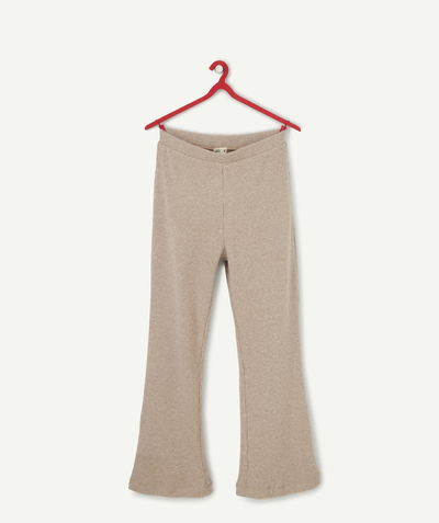 ECODESIGN radius - GIRLS' BROWN RIBBED KNIT TROUSERS IN RECYCLED FIBRES