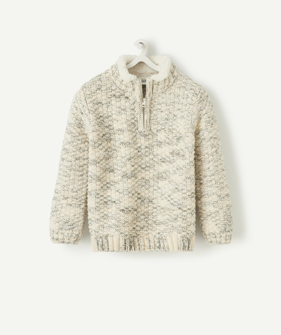 Nice and warm radius - BABY BOYS' OPENWORK KNIT JUMPER WITH A ZIP