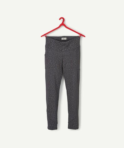 LOW PRICES Tao Categories - GREY AND PURPLE PRINT LEGGINGS IN ORGANIC COTTON