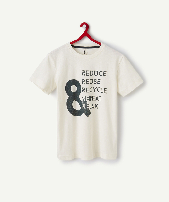 T-shirt Sub radius in - T-SHIRT BLANC EN COTON ET À MANCHES COURTES AVEC MESSAGE GARÇON