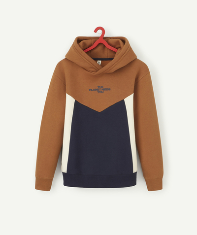 Sweatshirt Sub radius in - BROWN TRICOLOUR HOODIE FOR BOYS