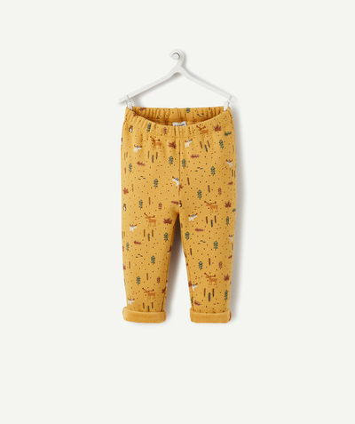 Baby-boy radius - MUSTARD TROUSERS WITH A FOREST PRINT