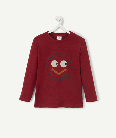 Private sales radius - BOYS' RED FLOCKED LONG SLEEVE T-SHIRT