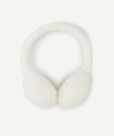 Private sales radius - WHITE BOUCLE EARMUFFS WITH SPARKLING STARS