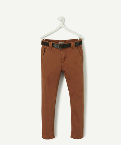 Trousers - Jogging pants radius - CARAMEL CHINO TROUSERS WITH A BELT
