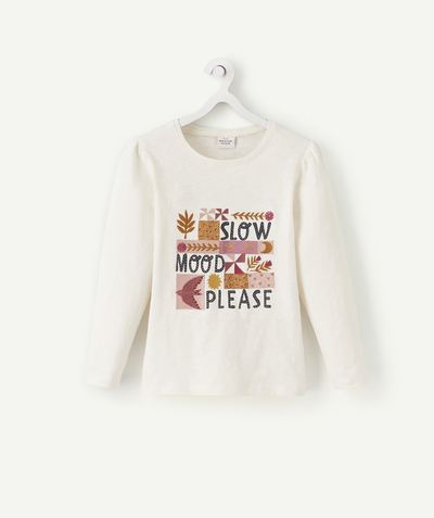 ECODESIGN radius - GIRLY SCREEN ORGANIC COTTON T-SHIRT WITH A MESSAGE AND COLOURED MOTIFS