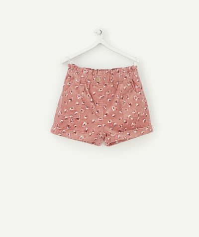 Private sales radius - BABY GIRLS' STRAIGHT PINK VELVET BERMUDA SHORTS WITH A PRETTY PRINT
