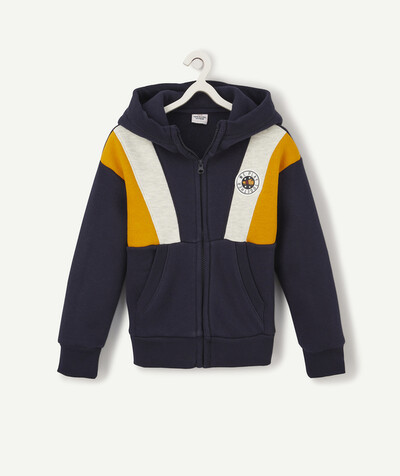 Boy radius - BLUE, YELLOW AND GREY JACKET WITH A PATCH AND A HOOD