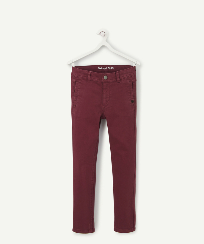 Party outfits Tao Categories - BOYS' LOUIS PLUM COTTON SKINNY TROUSERS