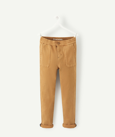 Private sales radius - BOYS' ADRIEN RELAXED BEIGE TROUSERS IN ECO-FRIENDLY VISCOSE