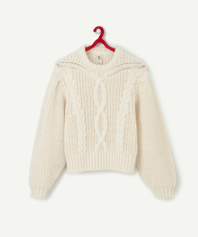 Collection hiver ado fille Sub radius in - SHORT CREAM KNITTED JUMPER