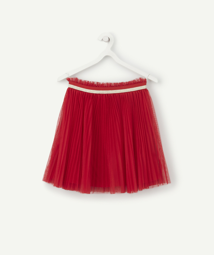 Private sales radius - GIRLS' SHORT RED SKIRT IN PLEATED TULLE