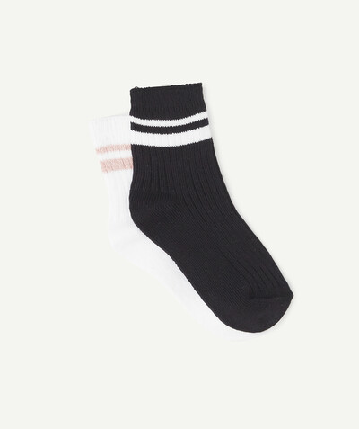 Collection hiver ado fille Sub radius in - TWO PAIRS OF BLACK AND WHITE SOCKS WITH BANDS