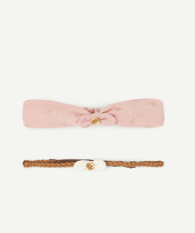 Outlet radius - SET OF TWO PINK AND CAMEL HAIRBANDS WITH BOWS