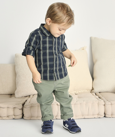 Baby-boy radius - KHAKI HAREM PANTS WITH A CORD AND BUTTONS