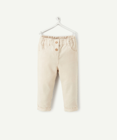 Trousers radius - BABY GIRLS' BEIGE CORDUROY TROUSERS
