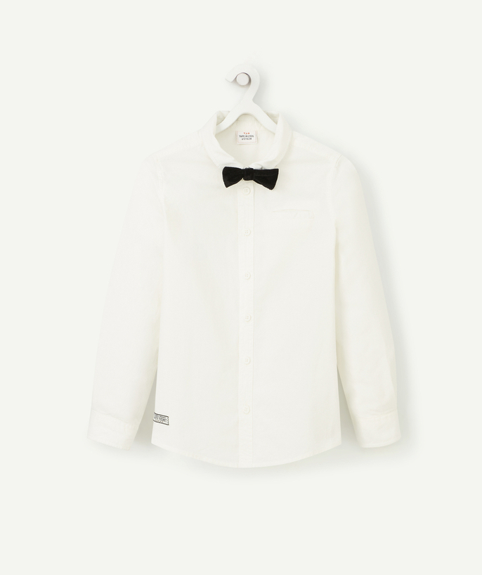 Party outfits Tao Categories - BOYS' WHITE SHIRT WITH REMOVABLE BLACK BOW TIE