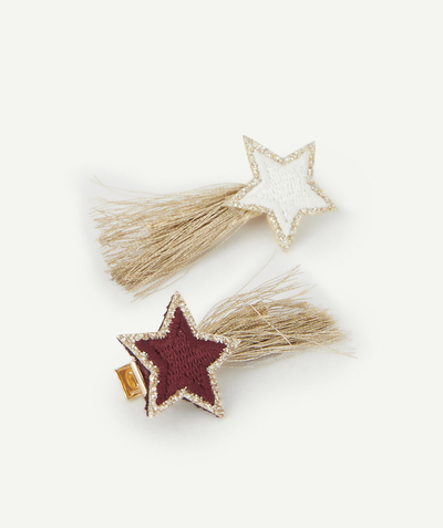 Outlet radius - SET OF TWO GIRLS' HAIR SLIDES WITH GOLD THREAD AND STARS