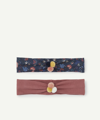 Accessories radius - SET OF TWO BABY GIRLS' HEADBANDS WITH POMPONS