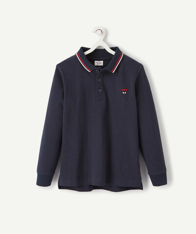 Shirt - Polo radius - NAVY BLUE POLO SHIRT WITH RED AND WHITE DESIGNS