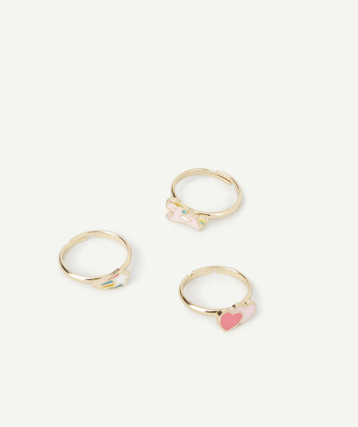Special occasions' accessories radius - THREE ADJUSTABLE RINGS WITH COLOURED DESIGNS