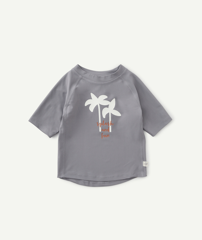 Beach Collection Afdeling,Afdeling - T-SHIRT GRIJS ANTI-UV PALMBOMEN BABY