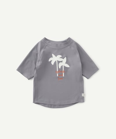 Beach collection radius - GREY ANTI-UV PALM TREE T-SHIRT FOR BABIES