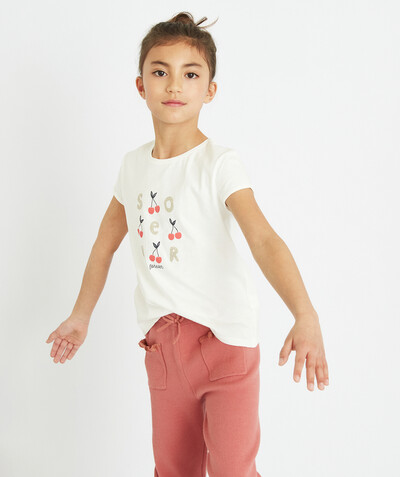 Girl radius - WHITE T-SHIRT WITH A MESSAGE IN RECYCLED FIBRES