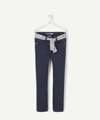 BOTTOMS radius - LOUISE COTTON CANVAS SKINNY TROUSERS WITH A BELT