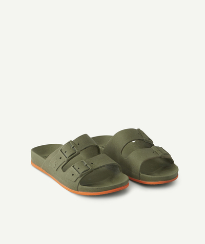 Shoes radius - - KHAKI SANDALS WITH ORANGE DETAILS FOR CHILDREN
