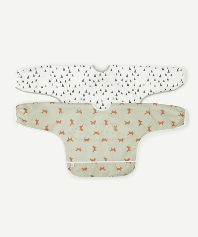 Nursery Tao Categories - PACK OF TWO LONG-SLEEVED BIBS FOR BABY BOYS
