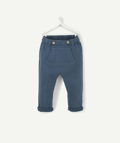 Trousers radius - DUCK EGG BLUE HAREM PANTS WITH A KANGAROO POCKET