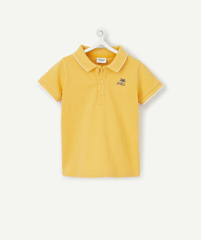 Shirt and polo radius - YELLOW POLO SHIRT IN COTTON PIQUE WITH A DESIGN OVER THE HEART