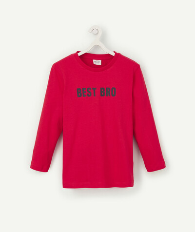 Boy radius - RED ORGANIC COTTON T-SHIRT WITH A MESSAGE