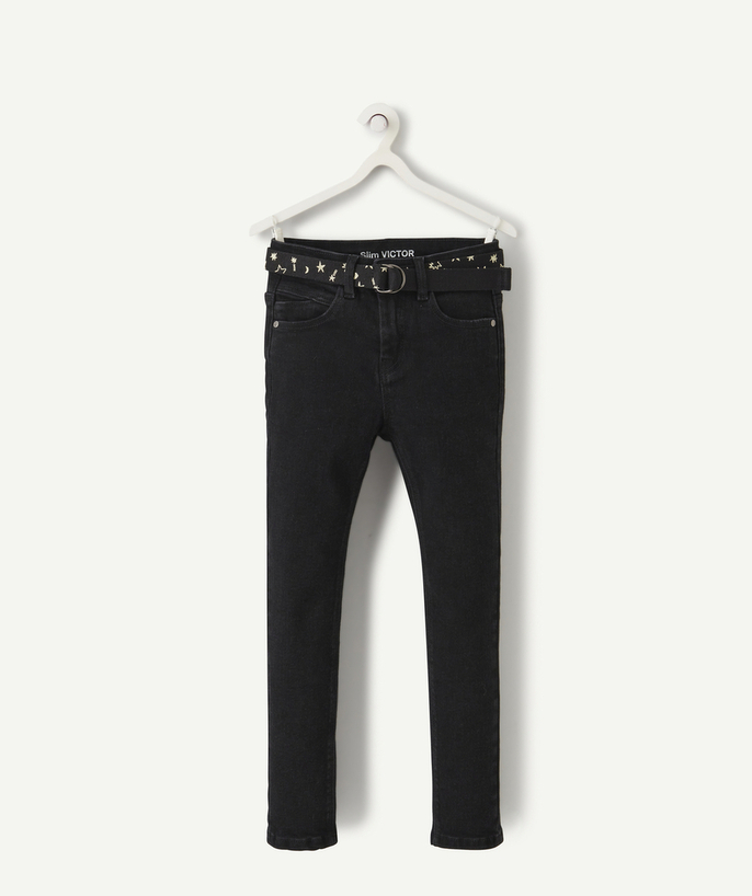Party outfits Tao Categories - BOYS' VICTOR BLACK SKINNY JEANS WITH A BELT
